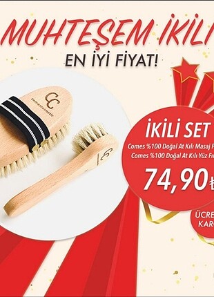 Gerçek At Yelesi Selülit Masaj Fırçası ve Yüz Fırçası ????