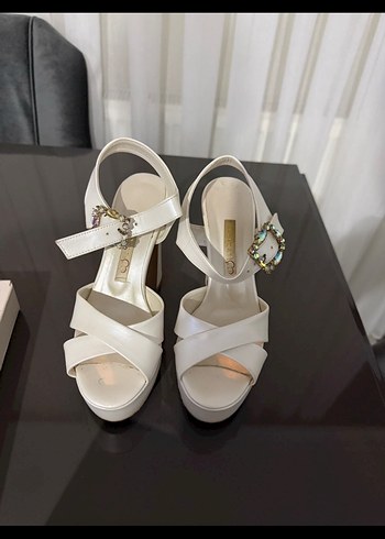 marcatelli Beyaz Platform Topuklu Kadın düğün Ayakkabı - Görsel 2
