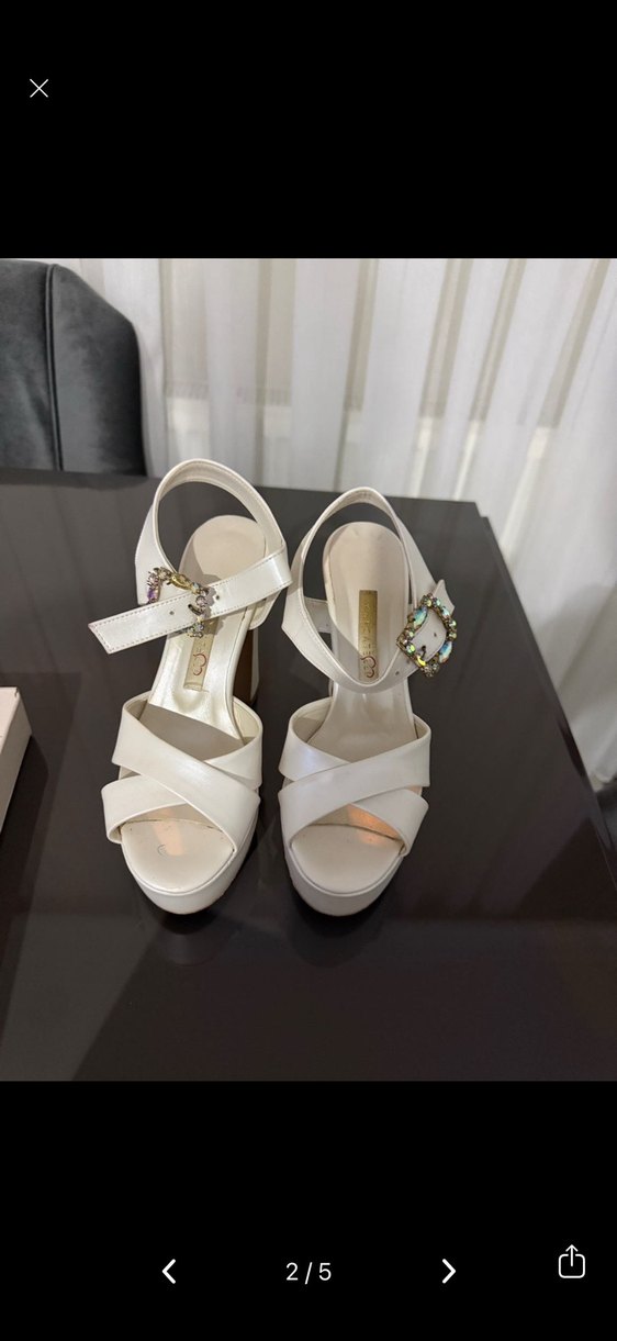 marcatelli Beyaz Platform Topuklu Kadın düğün Ayakkabı - Görsel 2