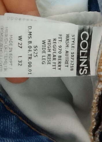 27 Beden mavi Renk Colins kot pantolon
