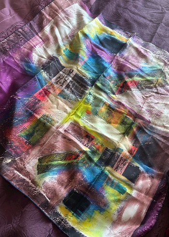 İpek Dokulu Kadın Şal ve eşarp - Görsel 4