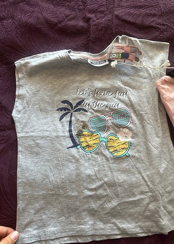 Kız Çocuk Pembe Baskılı Pamuklu Tişört - Görsel 2