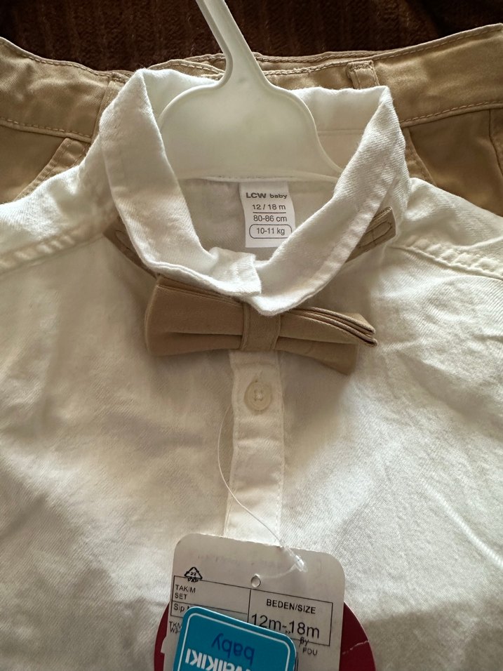 Erkek Çocuk Kahverengi Örgü Hırka 3 lü takım - Görsel 3