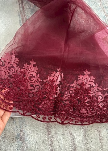 Bordo Dantel Gotik Gelinlik Aksesuarı - Görsel 2