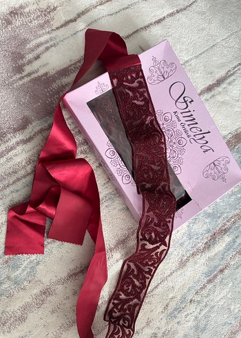 Bordo Dantel Gotik Gelinlik Aksesuarı - Görsel 4