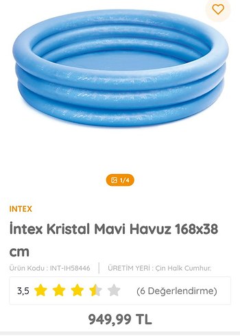 Intex Kristal Mavi Çocuk Havuzu 168x38 cm