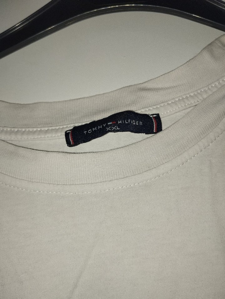 Orijinal Tommy Hilfiger Erkek Beyaz Tişört - Görsel 2