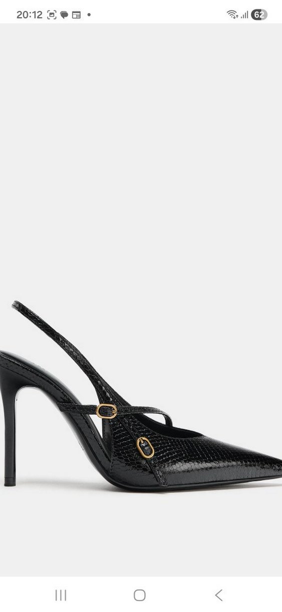 zara Siyah Yılan Derisi Desenli Stiletto - Görsel 3