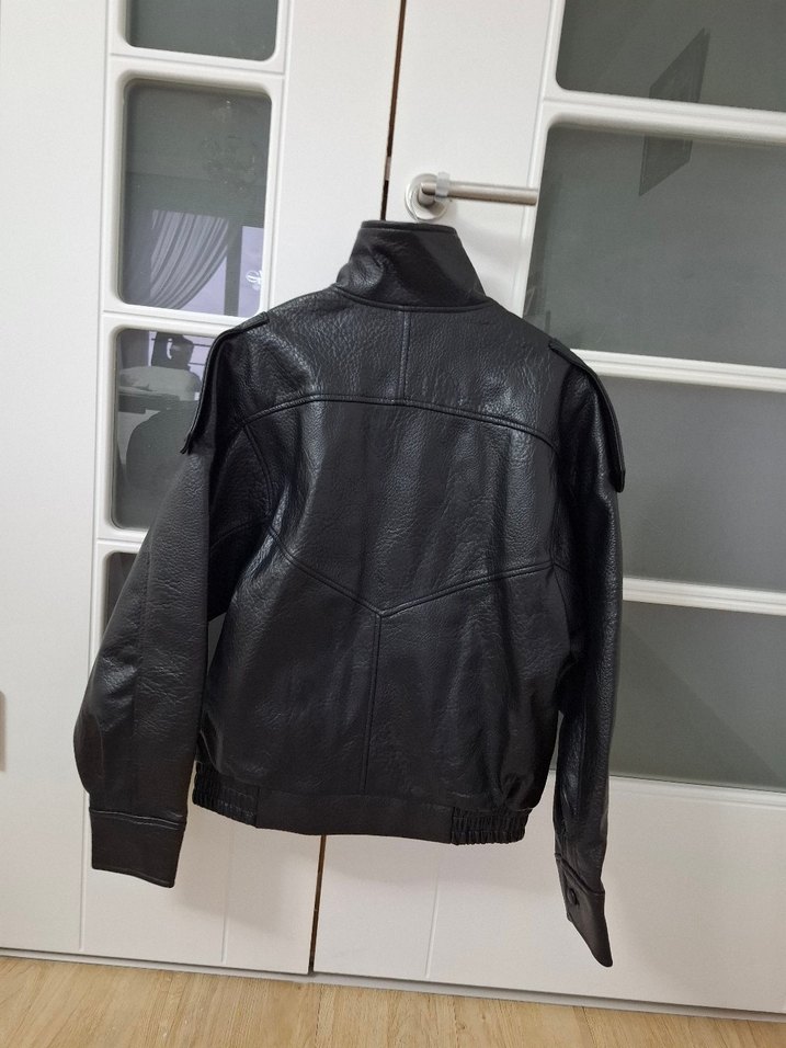 Siyah Kemerli Midi Deri Kadın Ceket - Görsel 3