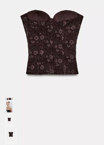 Bordo Dantelli Straplez Gotik Büstiyer - Görsel 6