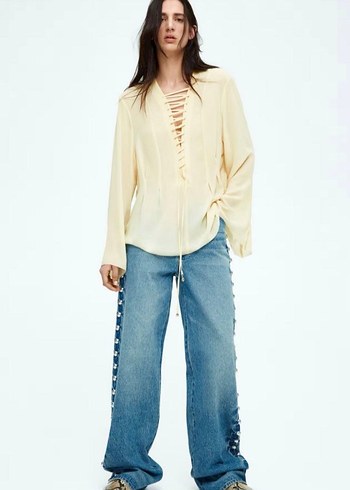 H&M hm sari sifon Bluz