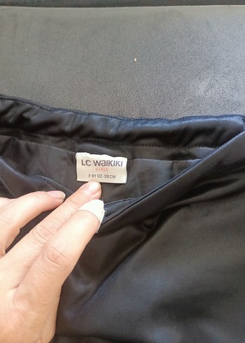 LC Waikiki Gri Deri Volanlı Midi Etek