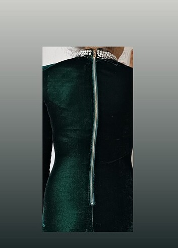 36 Beden yeşil Renk Uzun elbise 