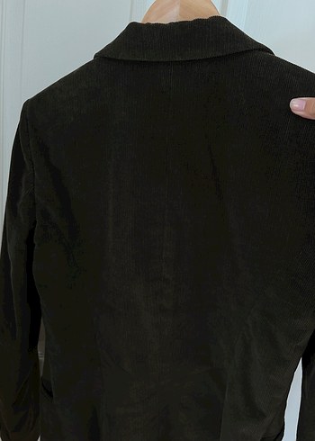 Fabrika Düğmeli Kahverengi Süet Kadın Blazer