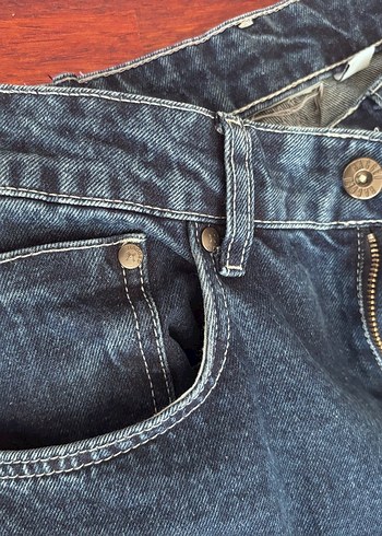 Diğer Düğmeli Lacivert Kadın Denim Pantolon