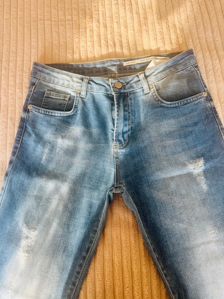 Zara taşlanmış Kadın Jean - Görsel 4