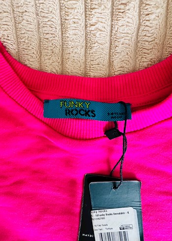 Neon Pembe Sweatshirt Uzun Kollu - Görsel 2