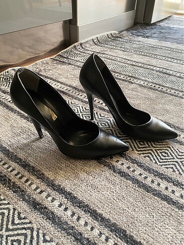 Siyah deri klasik topuklu ayakkabı #stiletto - Görsel 6