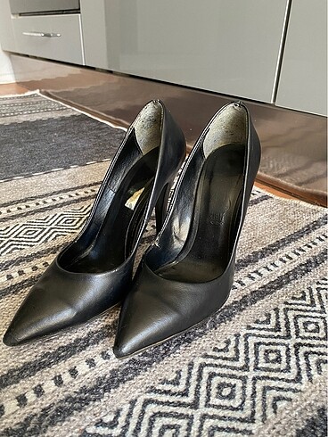 Siyah deri klasik topuklu ayakkabı #stiletto - Görsel 8