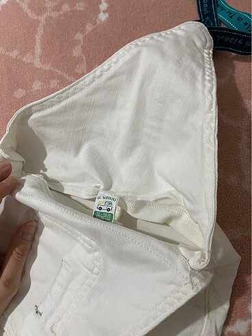 LCW beyaz kot salopet kapri 12-18 ay - Görsel 3