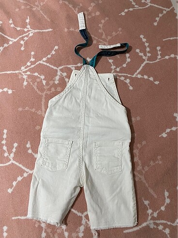 LCW beyaz kot salopet kapri 12-18 ay - Görsel 2