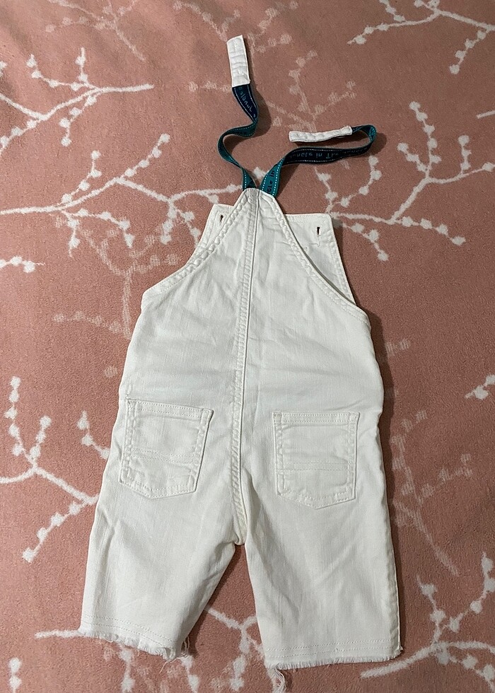 LCW beyaz kot salopet kapri 12-18 ay - Görsel 2