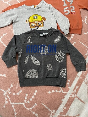 6 adet 12-18 ay karışık sweatshirt-kazak - Görsel 7