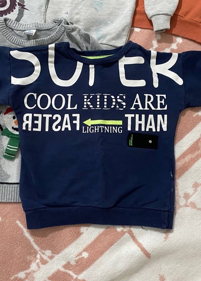 6 adet 12-18 ay karışık sweatshirt-kazak - Görsel 3