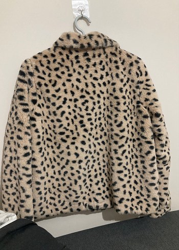 Leopar Desenli Kadın Suni Kürk Ceket - Görsel 5