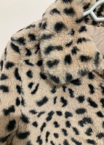 Leopar Desenli Kadın Suni Kürk Ceket - Görsel 2