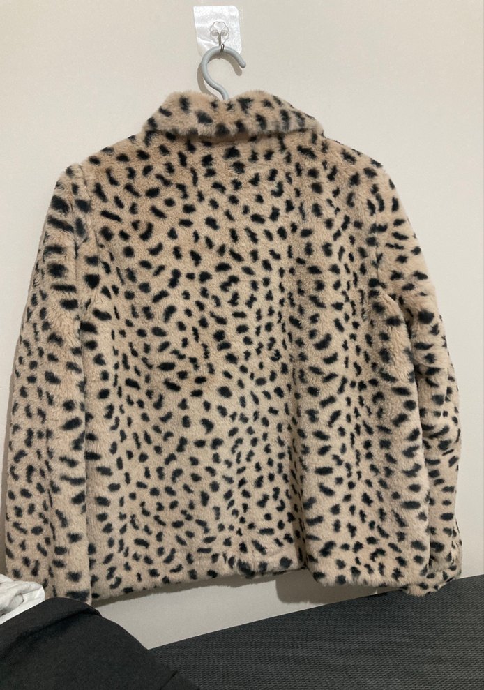 Leopar Desenli Kadın Suni Kürk Ceket - Görsel 5
