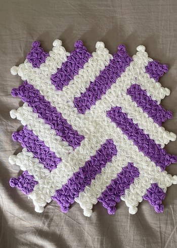 Mor ve Beyaz Renkli Banyo Lifi - Görsel 2