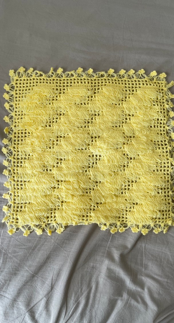 Sarı Renkli El Örgüsü Banyo Lifi - Görsel 2