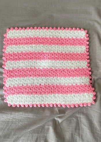 Pembe Beyaz Çizgili Banyo Lifi - Görsel 2