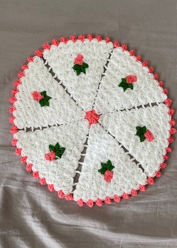 Nakışlı Renkli Beyaz Yuvarlak Banyo Lifi - Görsel 2