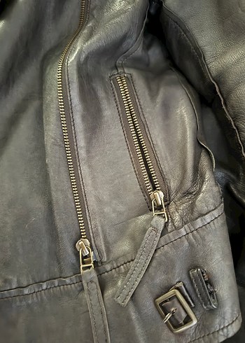 Mango deri ceket - Görsel 4