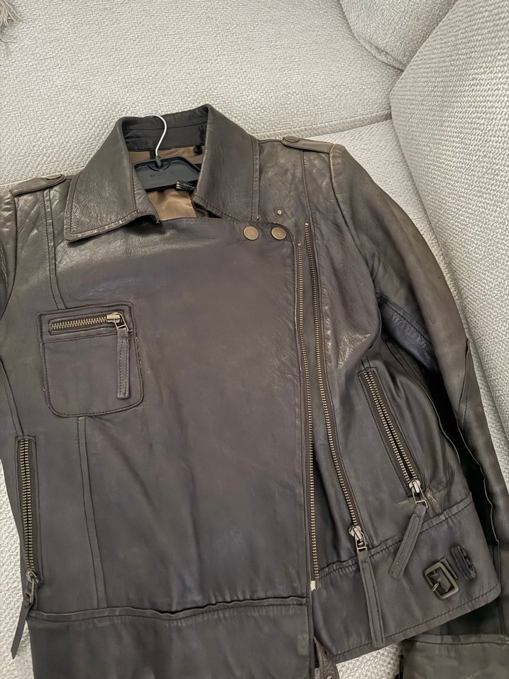 Mango deri ceket - Görsel 5