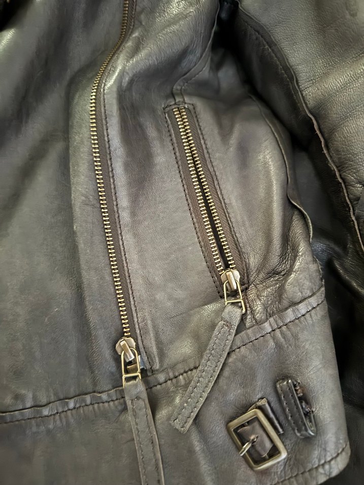 Mango deri ceket - Görsel 4