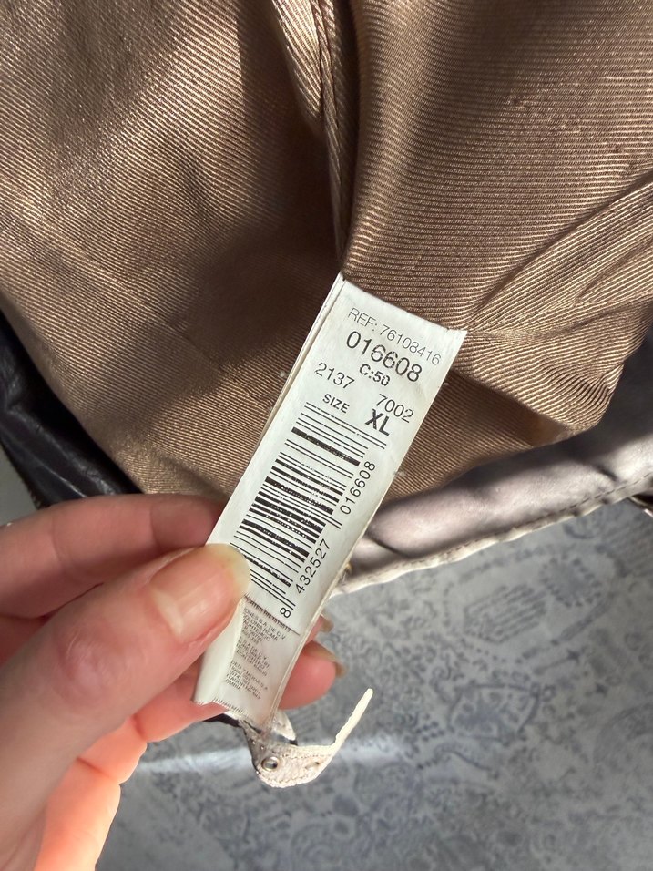 Mango gerçek deri Kadın Kahverengi Deri Biker Ceket - Görsel 5