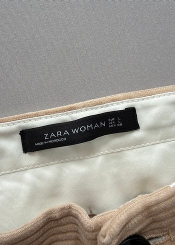 Zara Woman Krem Kadifekumasli Rahat Pantolon