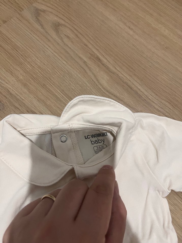 Pembe Baskılı Triko Bebek Kıyafet Seti - Görsel 3