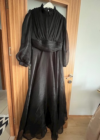 Diğer Uzun Siyah Pilili Gotik Kadın Elbise