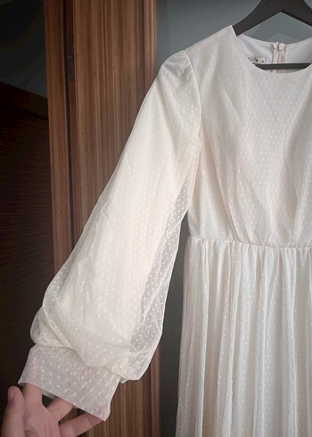 Bohem ekru Uzun Elbise - Görsel 3