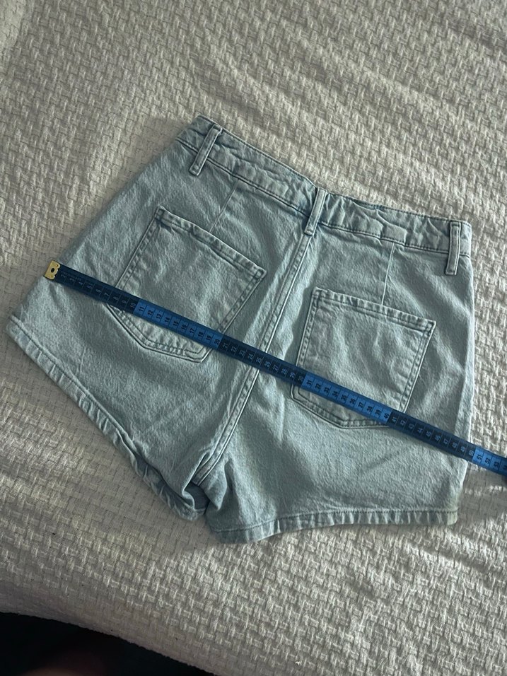 Buz Mavisi Mini Kot Şort Coquette Y2k - Görsel 5