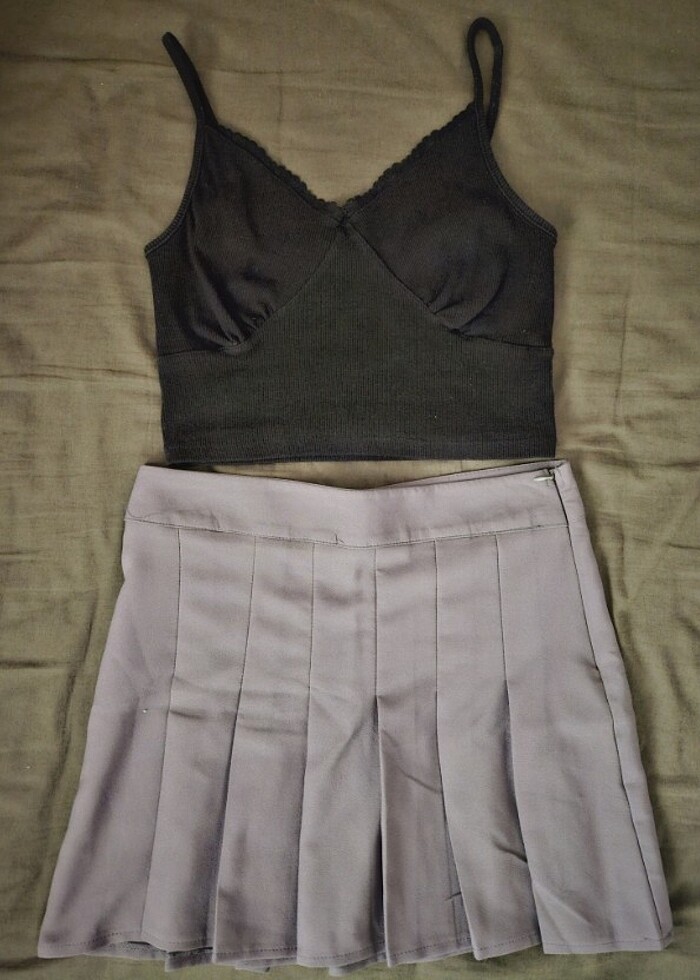 Ambar Dantel Crop Etek Kombin - Görsel 2