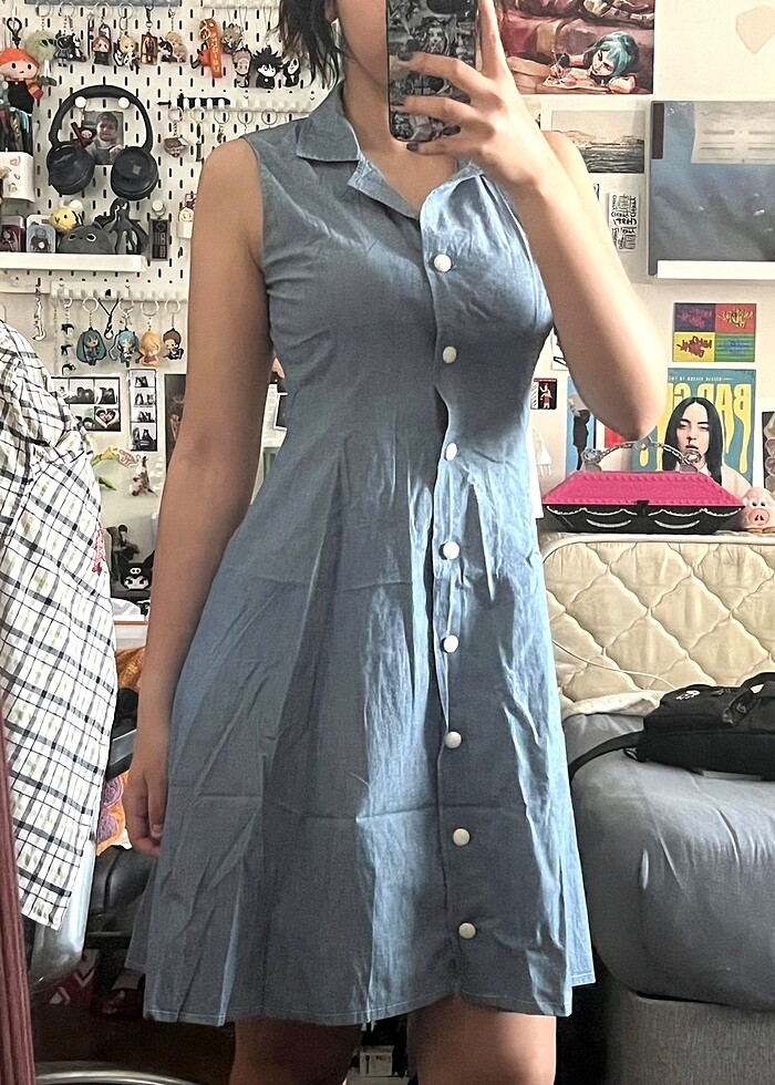 Grunge Y2K Kot elbise - Görsel 4