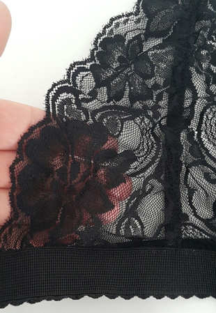 Diğer Siyah Dantel Bralette Sütyen