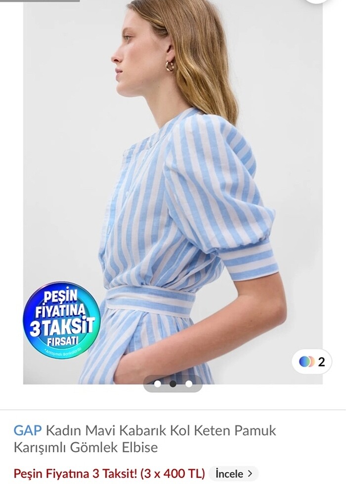 GAP çizgili elbise - Görsel 2