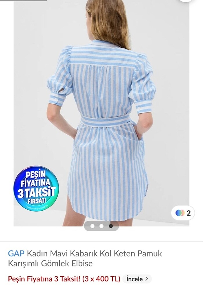 GAP çizgili elbise - Görsel 3