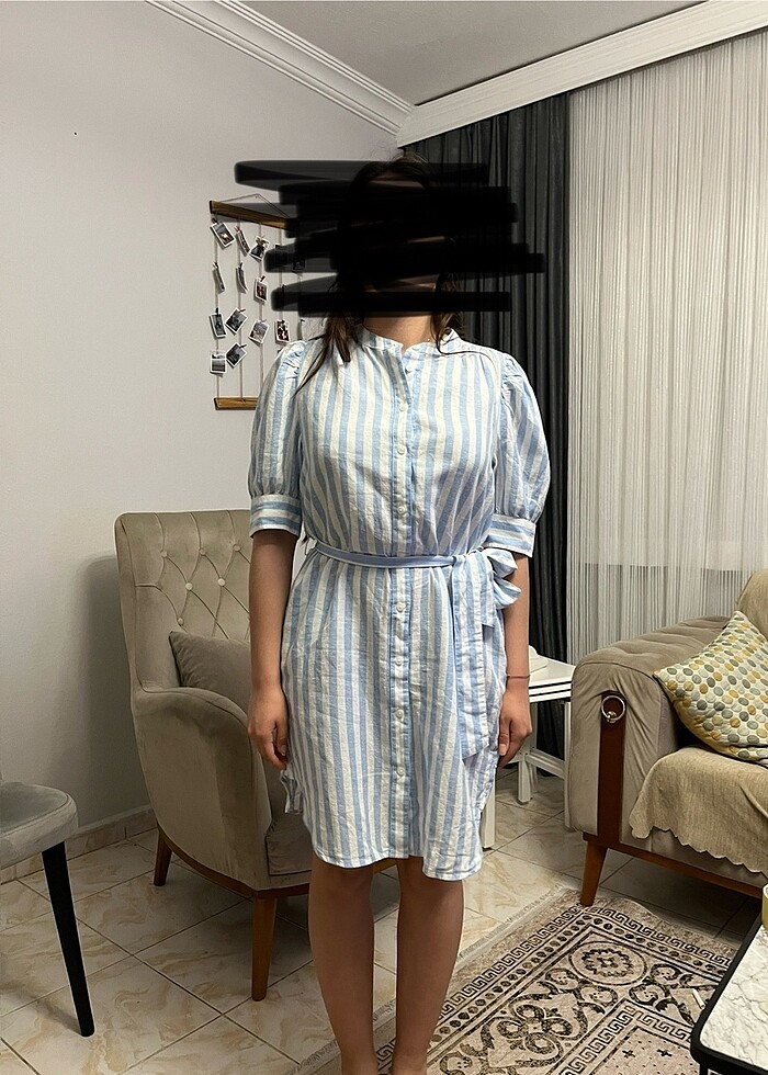 GAP çizgili elbise - Görsel 4